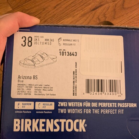 Birkenstock Arizona Soft Footbed Birko-Flor - Blue - Regular Width - Picture 4 of 5